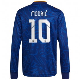 Jalkapallo Pelipaidat Real Madrid Luka Modrić 10 Vieraspaita 2021-2022 Pitkähihainen